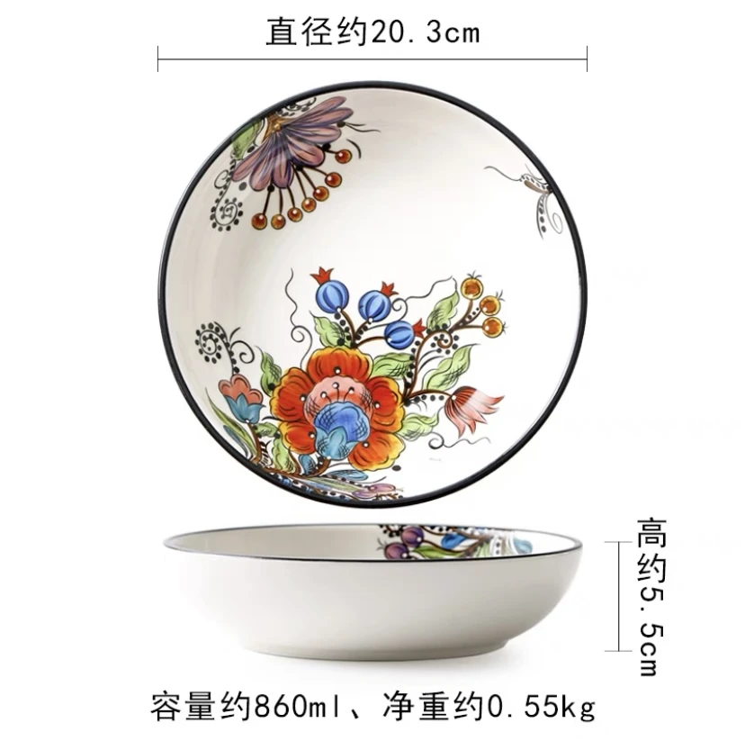 陶瓷白奥克深盘8寸
