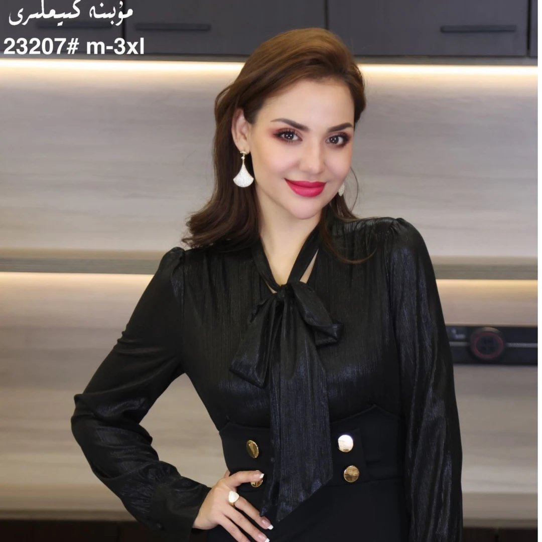 MUBINE 秋冬新款系带蝴蝶结法式女人味假两件连衣裙（特价） 23207