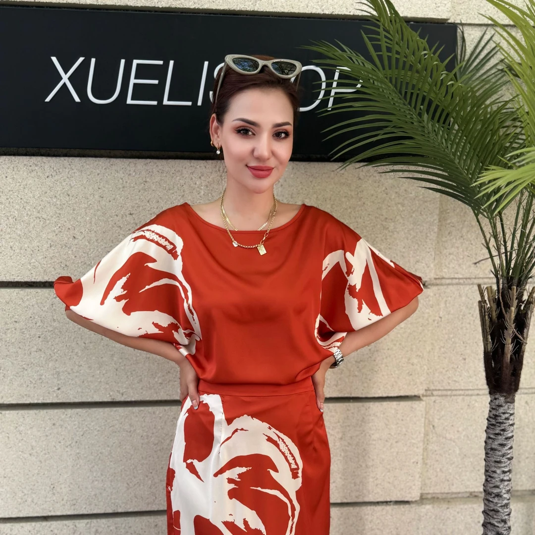 MUBINE 夏季新款宽松时尚洋气端面半裙套装 24143（特价）