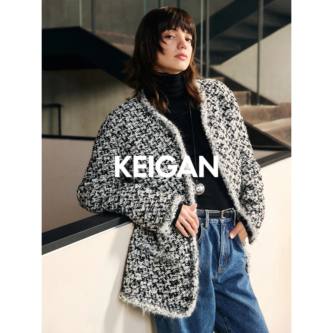 开间传承/意大利嵿奢王炸COLOMBO羊毛金银繁星格手工银球雪兔小香