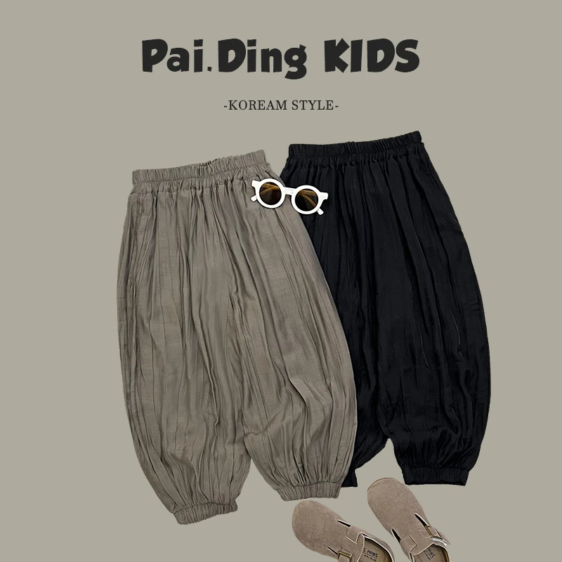 【派町现货】儿童夏装韩版潮流时尚日常百搭宽松休闲三色裤子SJ2727