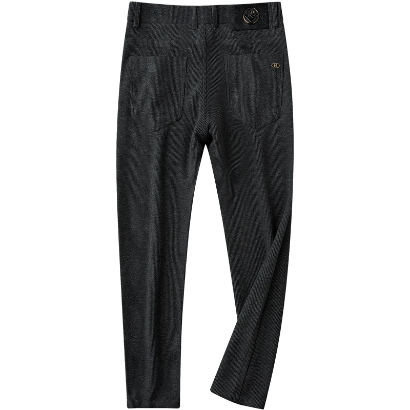 霍科比特冬季加绒加厚款保暖羊毛裤子欧货商务磨毛呢直筒休闲裤男