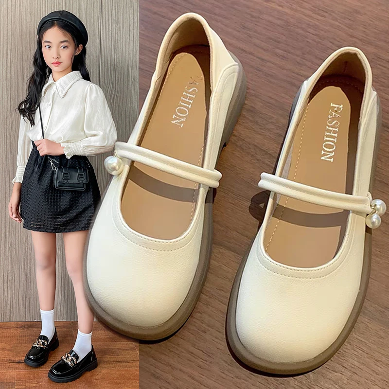 女大童小皮鞋玛丽珍鞋小女孩平底单鞋春季中大童乐福鞋儿童公主鞋