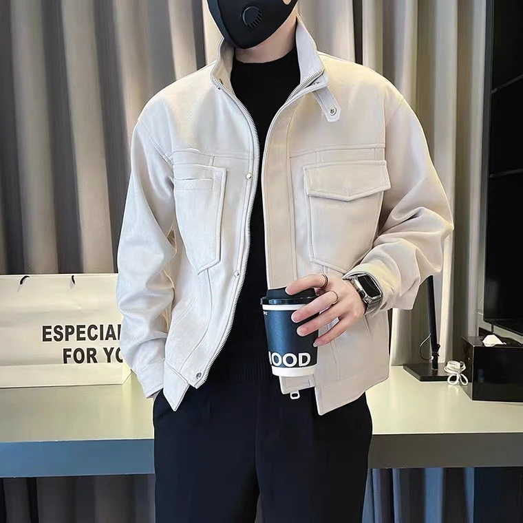 男士外套2023年新款高级感痞帅潮流外套男春秋日式工装夹克上衣男