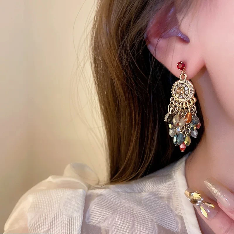 【秋冬新款】民族风流苏耳环复古耳钉波西米亚风小众耳饰