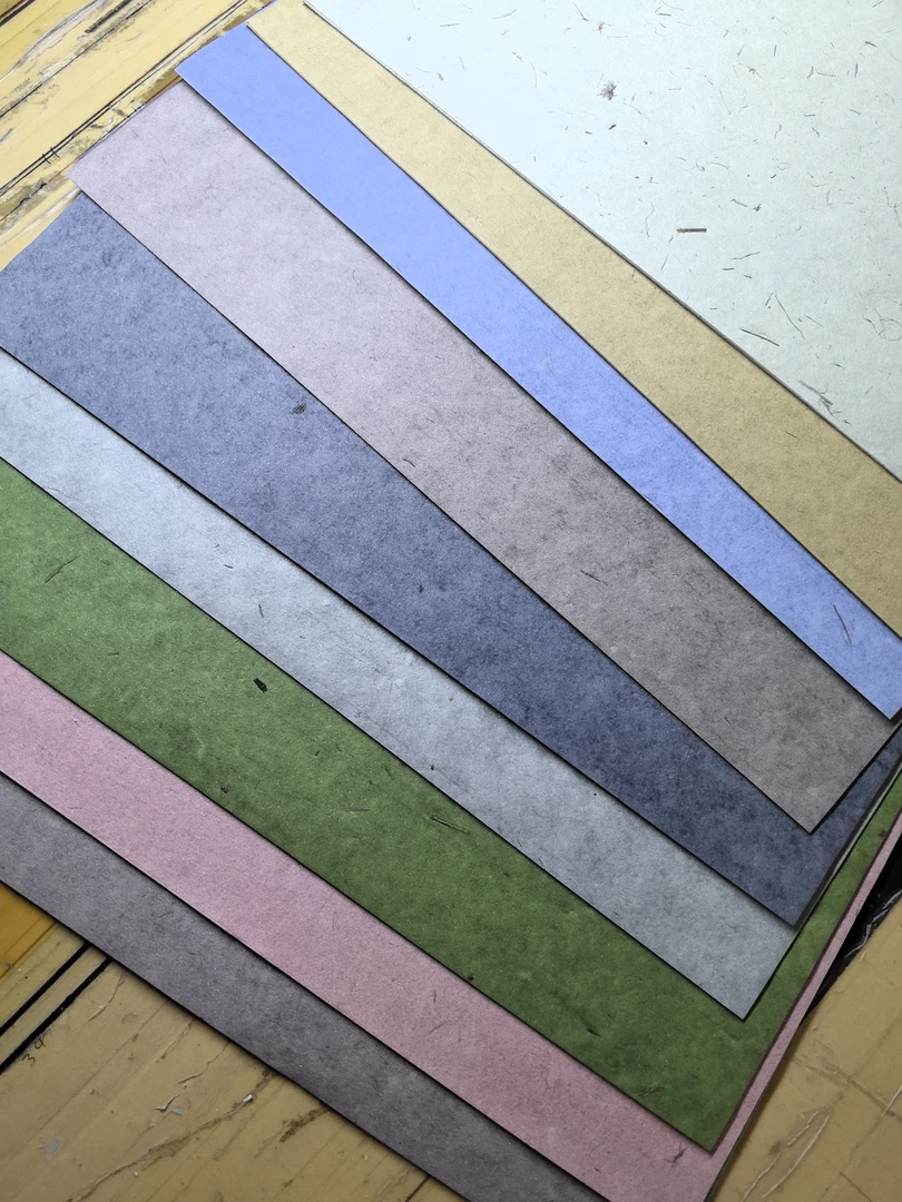 草木染珠光雅粉笺宣纸书法专用纸半生熟宣纸半生熟多色清仓纯手工