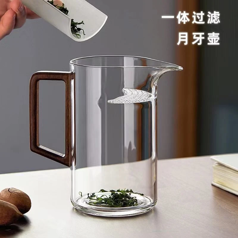 炫漫琉璃高硼硅玻璃月牙公道杯 玻璃茶水分离器