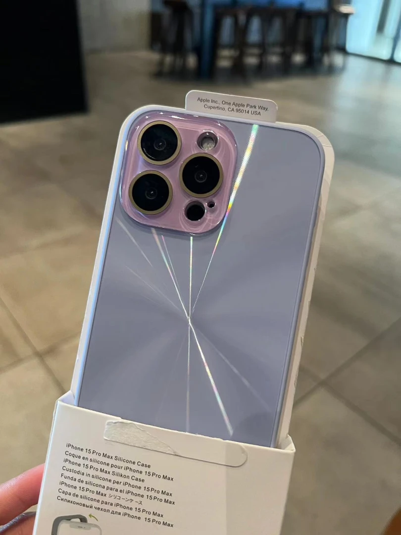 简约炫彩CD纹手机壳苹果15自带镜头膜iphone14PRO/13/12磨砂防摔