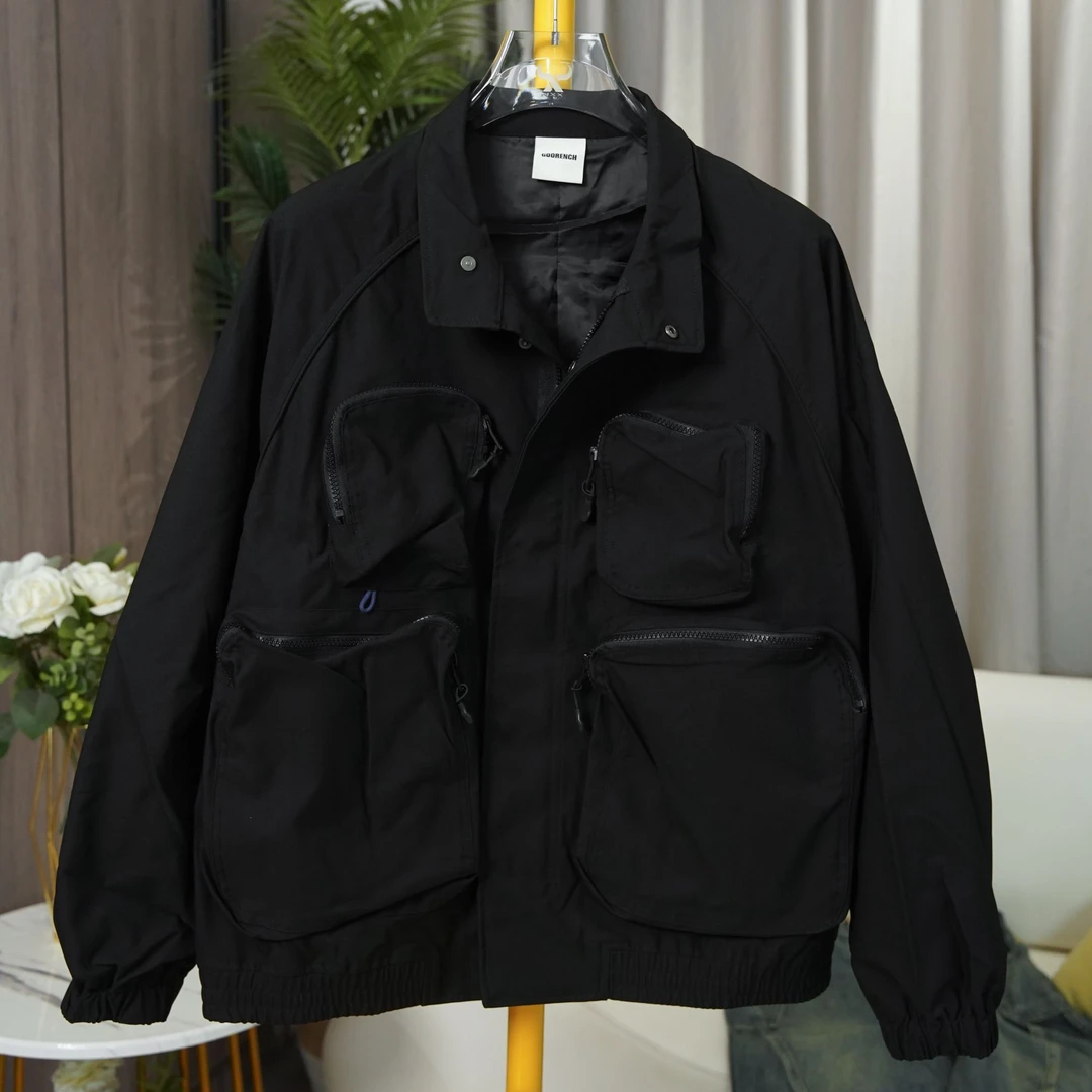 外贸新款户外秋冬多口袋工装立领男女同款外套