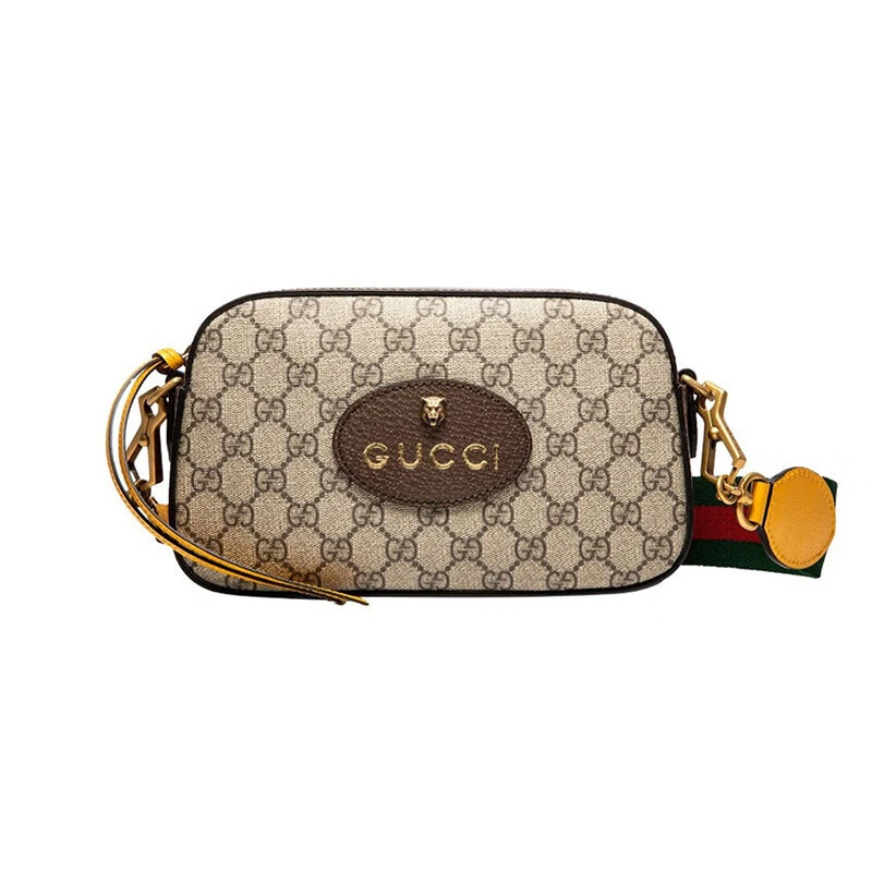 99新 GUCCI/古驰 虎头相机包男女单肩斜挎包/D店