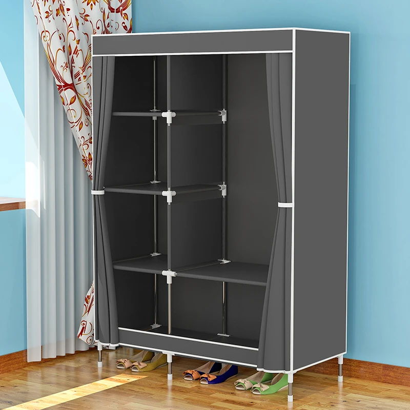 简易衣柜家用卧室组装布衣柜钢管结实耐用出租房屋衣橱柜子经济型