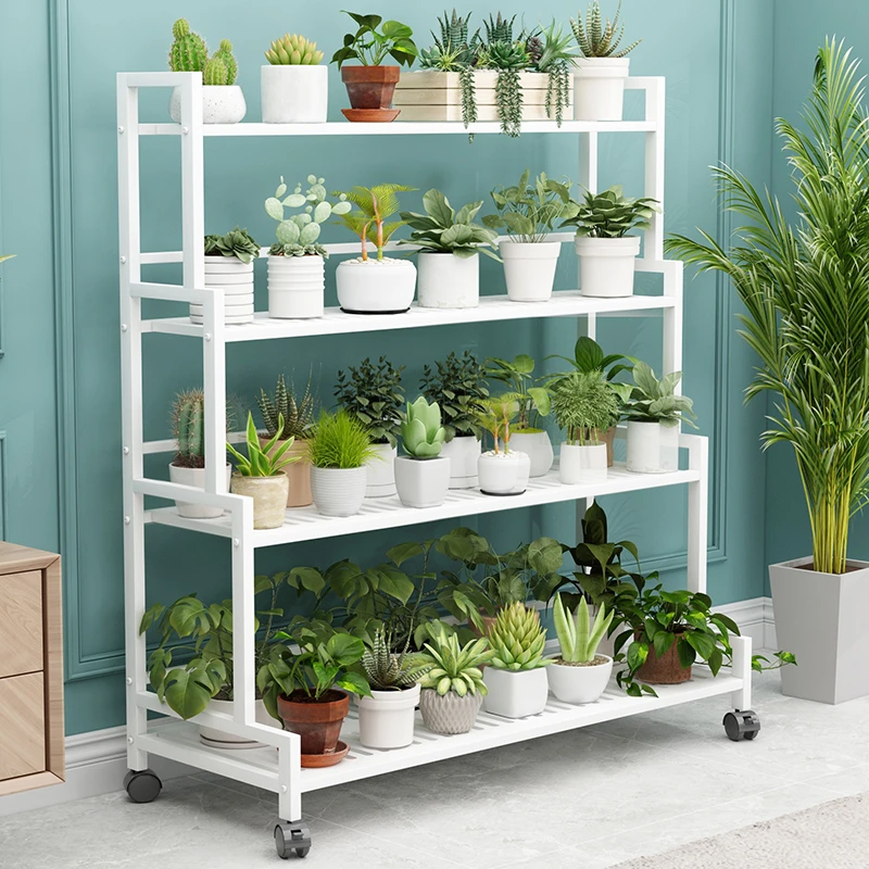 花架子客厅落地式置物架阳台多肉花盆托架斜梯形铁艺植物摆放层架