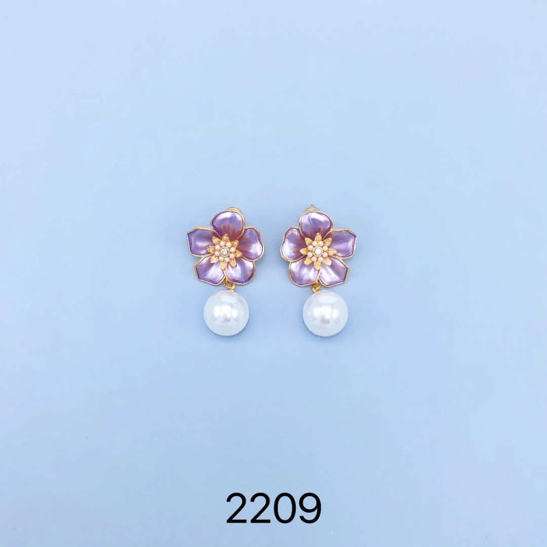 铜合金仿珍珠耳饰  耳饰 2209#气质时尚百搭小众甜美简约优雅精致