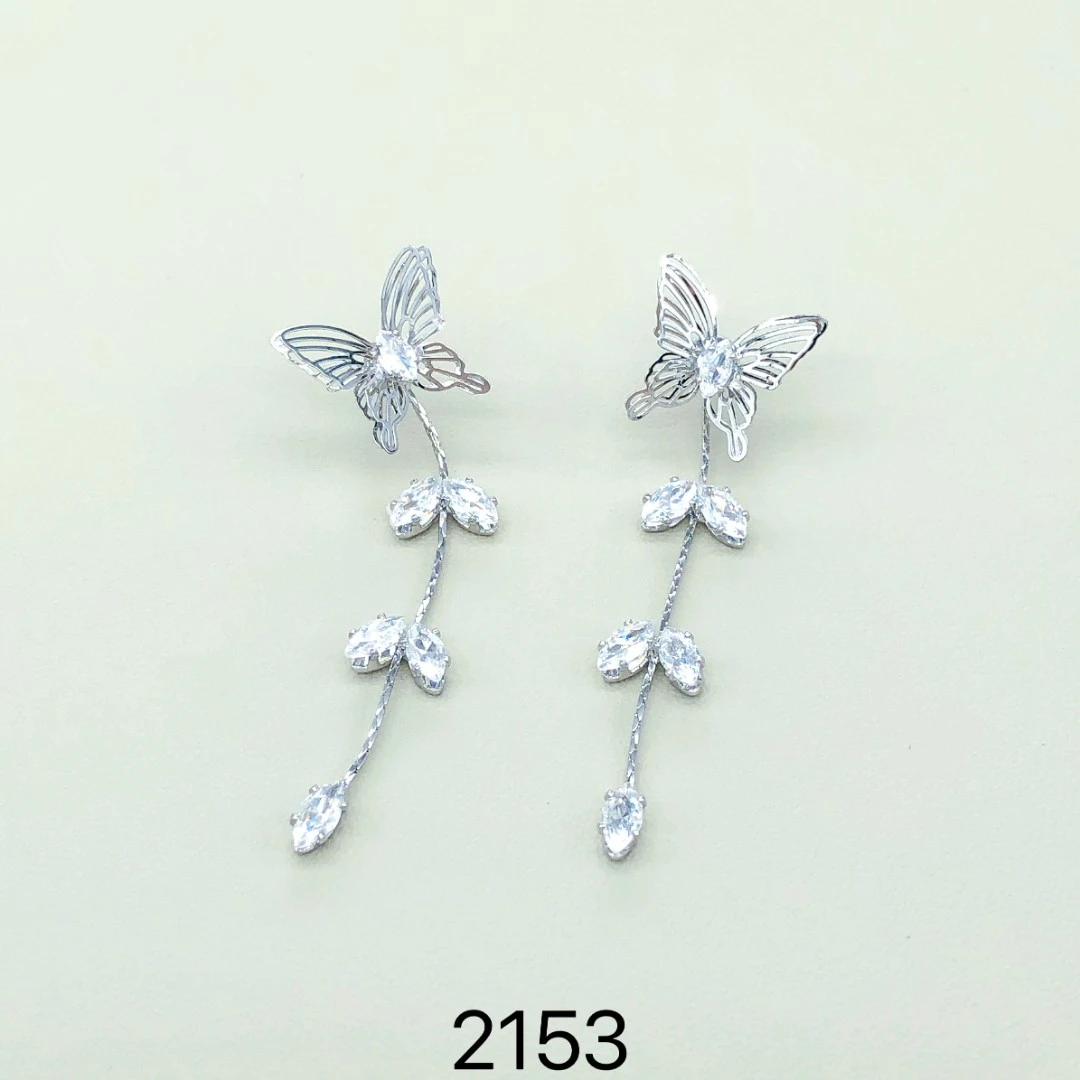 铜合金合成锆石耳饰 耳饰  2153#气质时尚百搭个性简约优雅精致