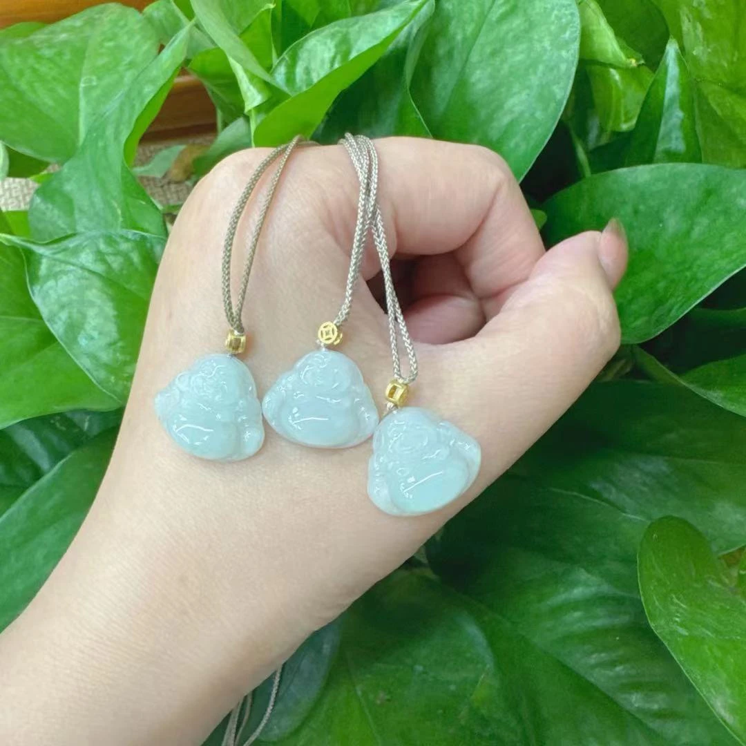 2408100110 ZS 翡翠小佛公绑绳吊坠 601059 （多样性发其一）