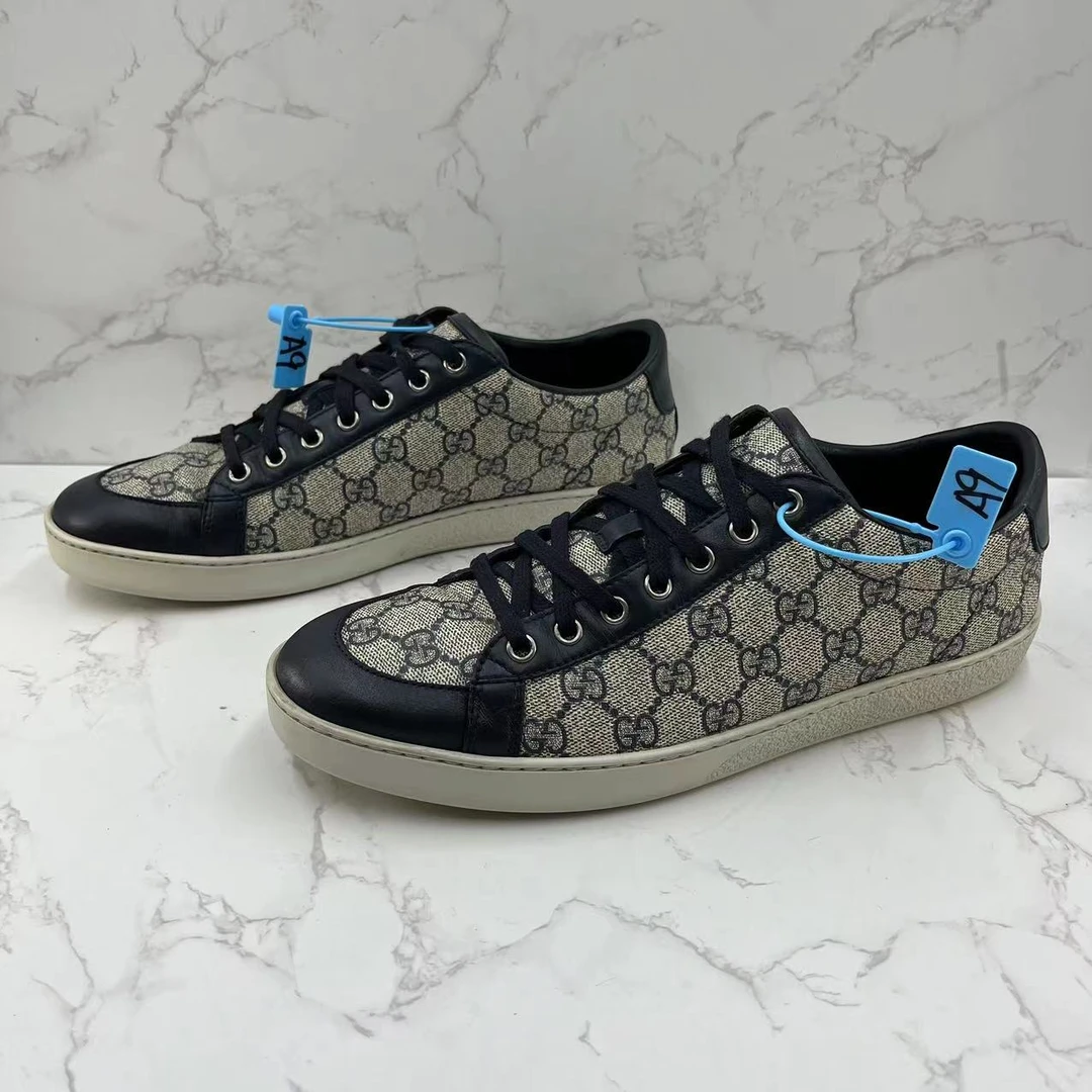 [聚星折扣]GUCCI/古驰二手男士棕色满印老花休闲时尚潮流板鞋42码