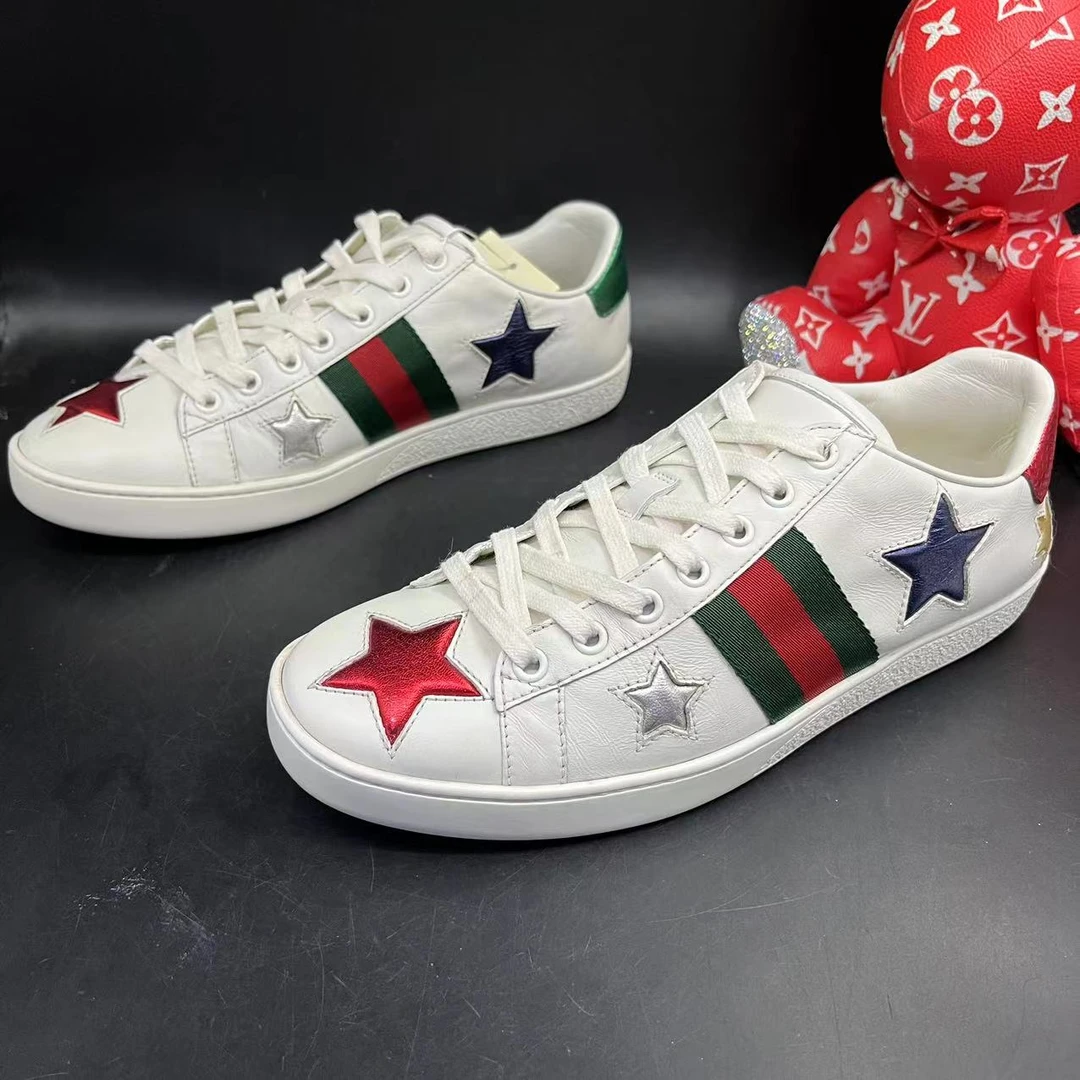 【聚星福利】古驰/Gucci95新休闲时尚百搭ACE系列白色五角星星板鞋
