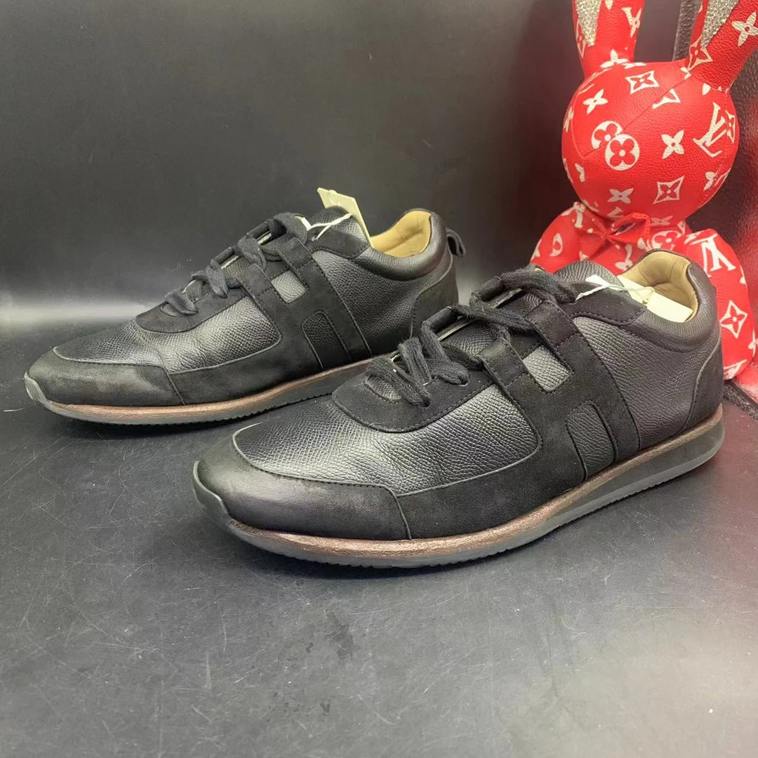 【聚星福利】爱马仕/Hermes95新闲时尚百搭黑色板鞋40欧码