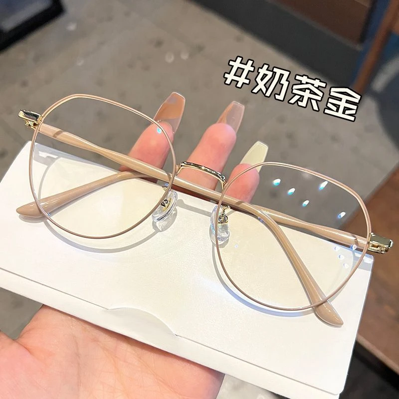 茶色素颜超轻眼镜女近视镜框架韩系可配度数男款防蓝光圆脸显瘦小