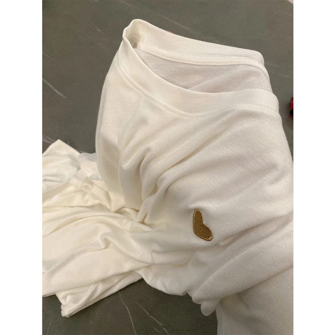 夏季时尚休闲宽松百搭显瘦圆领短袖纯色女士棉T恤-9443