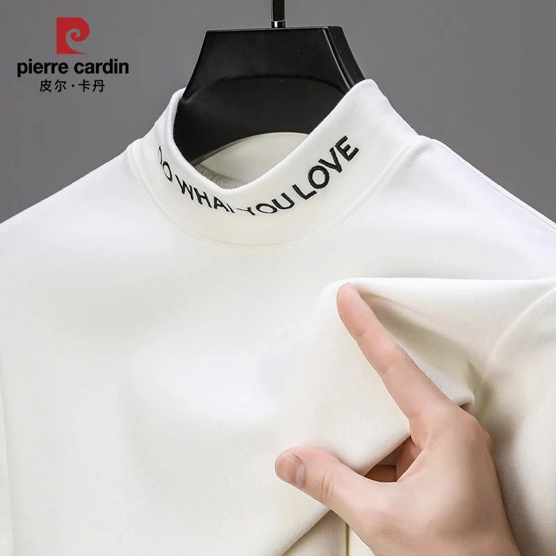 男士纯色长袖T恤百搭修身半高领加厚纯色中领德绒打底衫