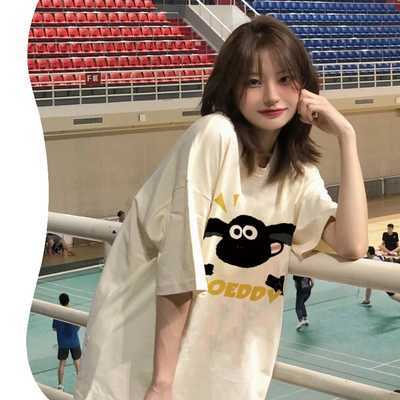 纯棉短袖t恤女2025夏季爆款女装小众设计感宽松可爱甜美韩系上衣