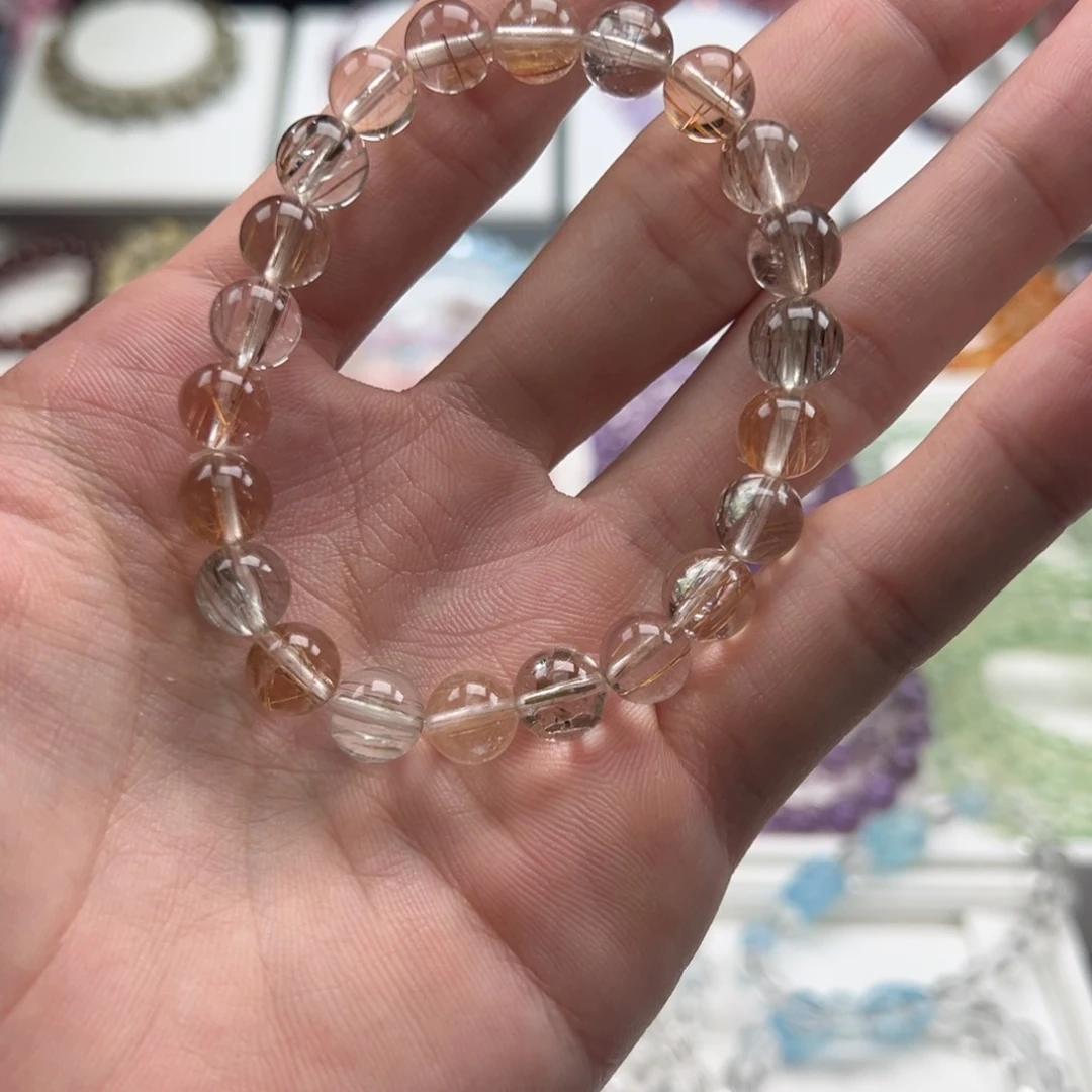 水晶手链未镶嵌彩发晶8+