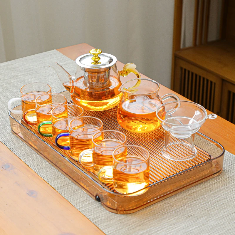 耐热玻璃功夫茶具套装轻奢家用简约小套装花茶壶器泡茶器带把茶杯