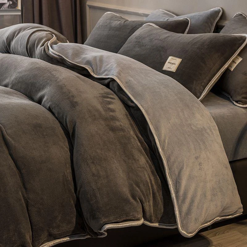 【大促】加绒加厚牛奶绒单被套四件套床品套件床单三件套冬天珊瑚绒