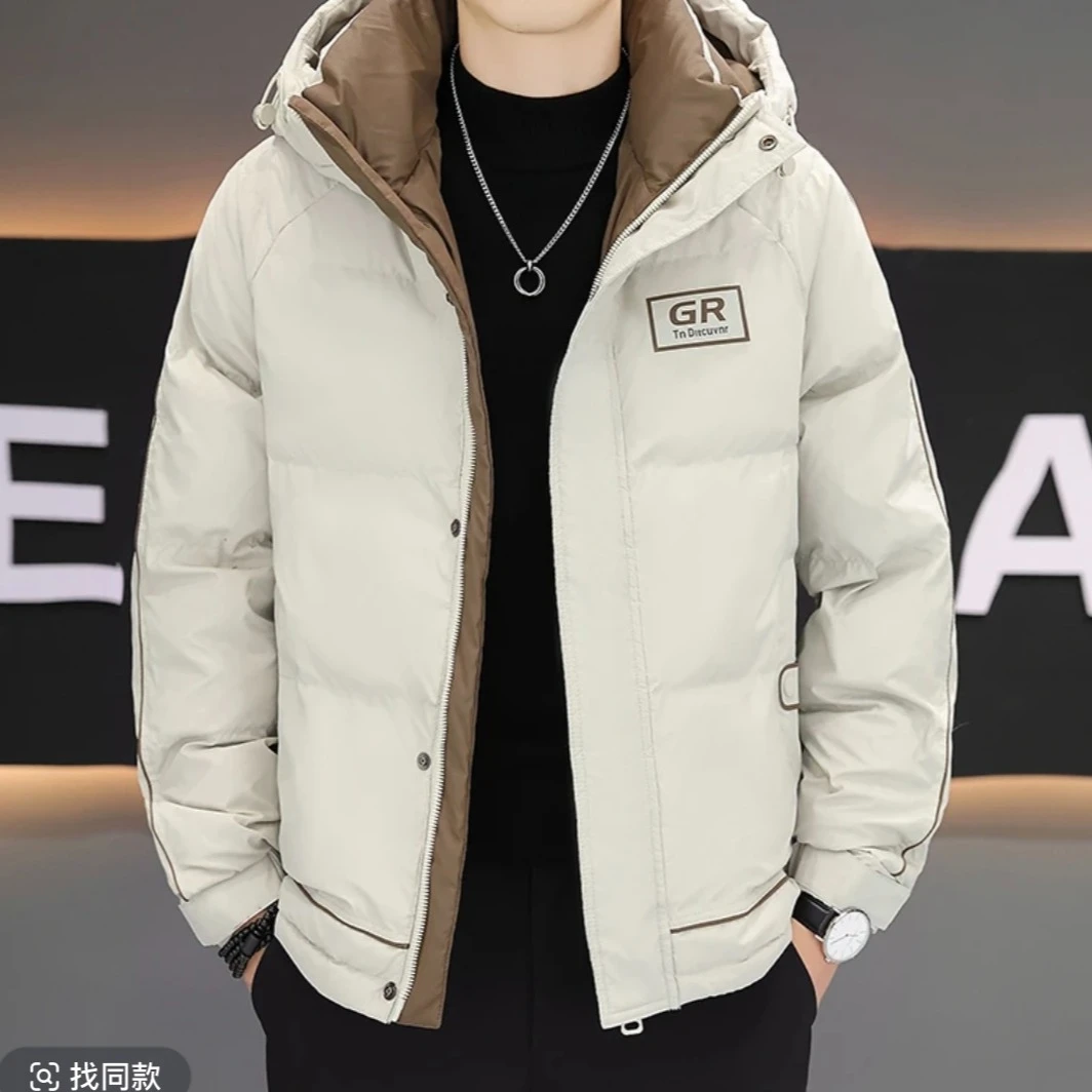 高级感拼色男冬季2024年新款潮流时尚帅气短款男装保暖夹克外套