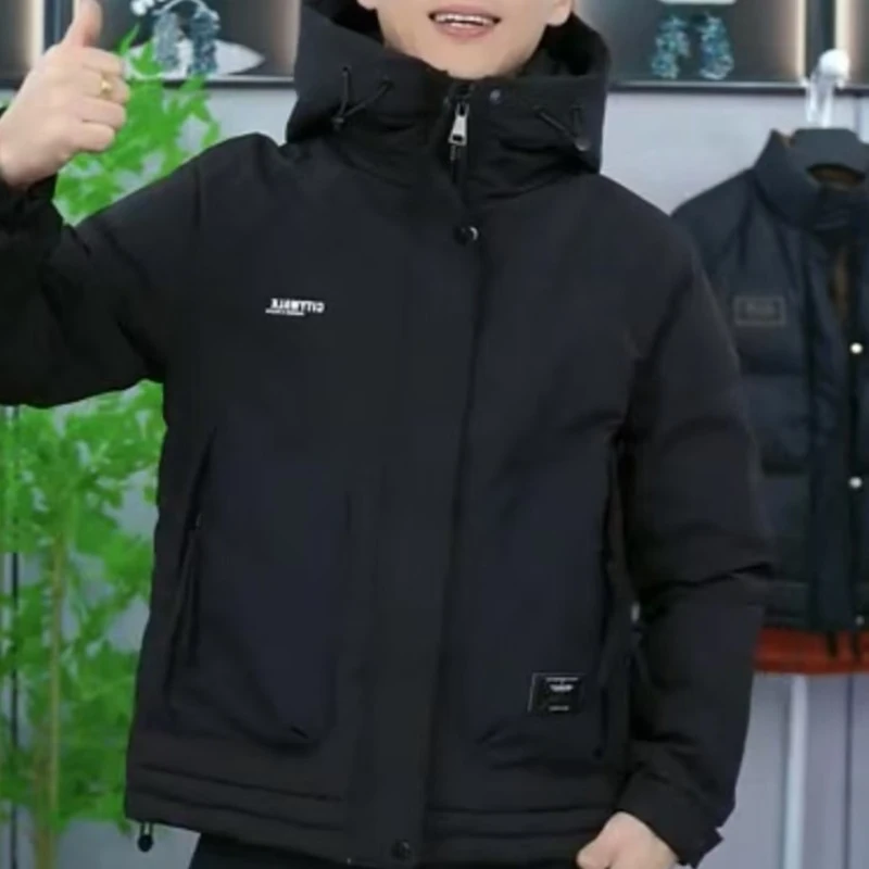 2024爆款男士冬季潮牌帅气高端加厚时尚立领冬装男外套短款