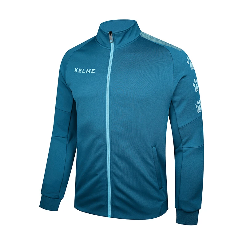 卡尔美运动外套男中甲足球训练服户外防风外套针织夹克立领心选