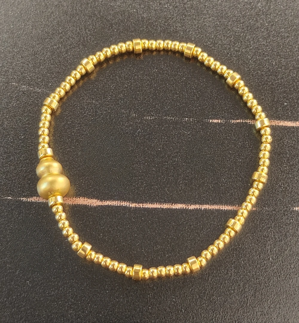 足金金珠葫芦金隔片时尚百搭精美ZB30023