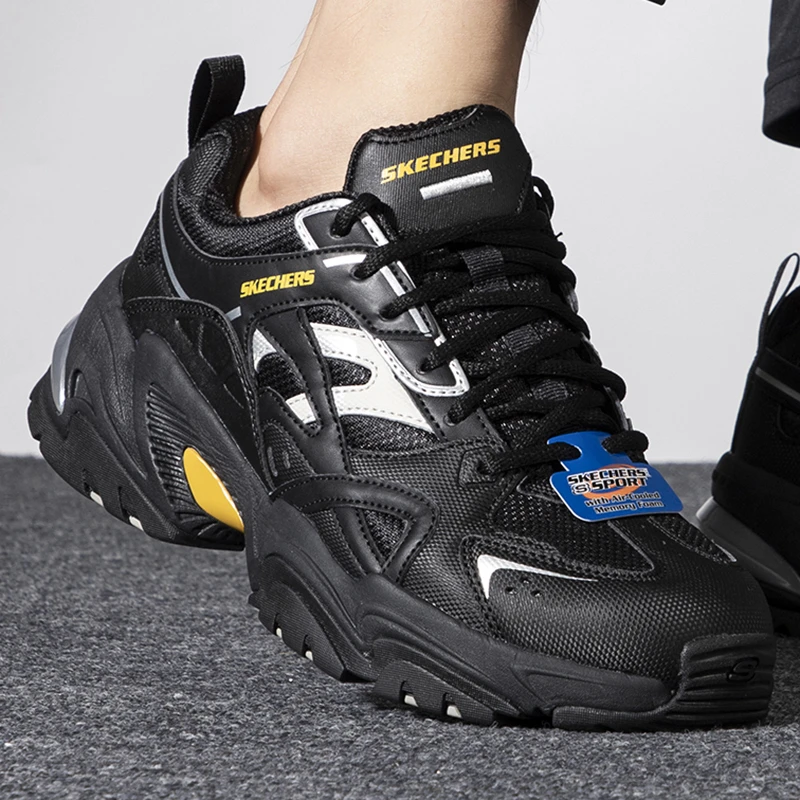 斯凯奇【机甲熊】男士机甲鞋时尚百搭复古老爹鞋运动鞋 894053-BKMT