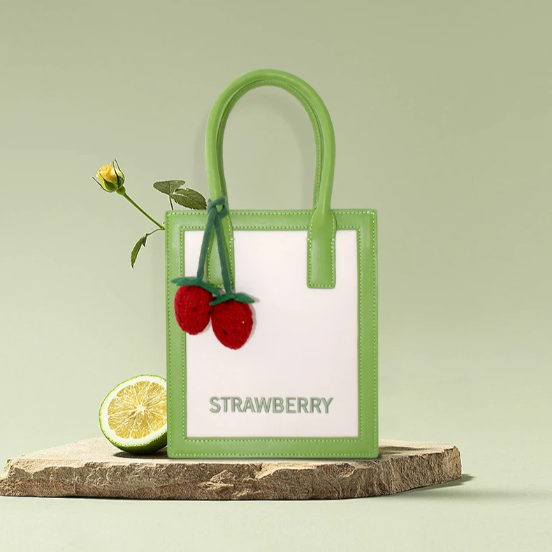 花间公主草莓系列新款原创小众包包撞色斜挎小方包潮流女包