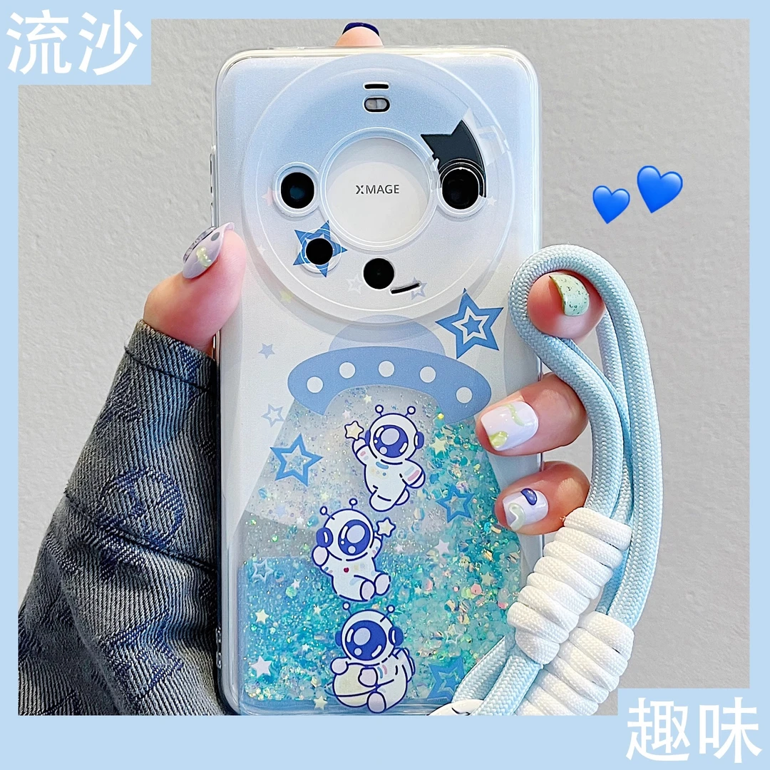 潮牌宇航员华为mate60pro手机壳mate40pro夜光流沙mate50/30软p60