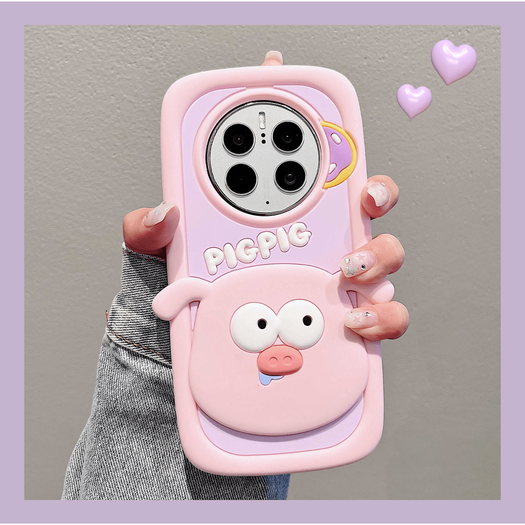 卡通硅胶甜甜圈猪适用华为mate50pro壳mate40e女款mate30pro全包