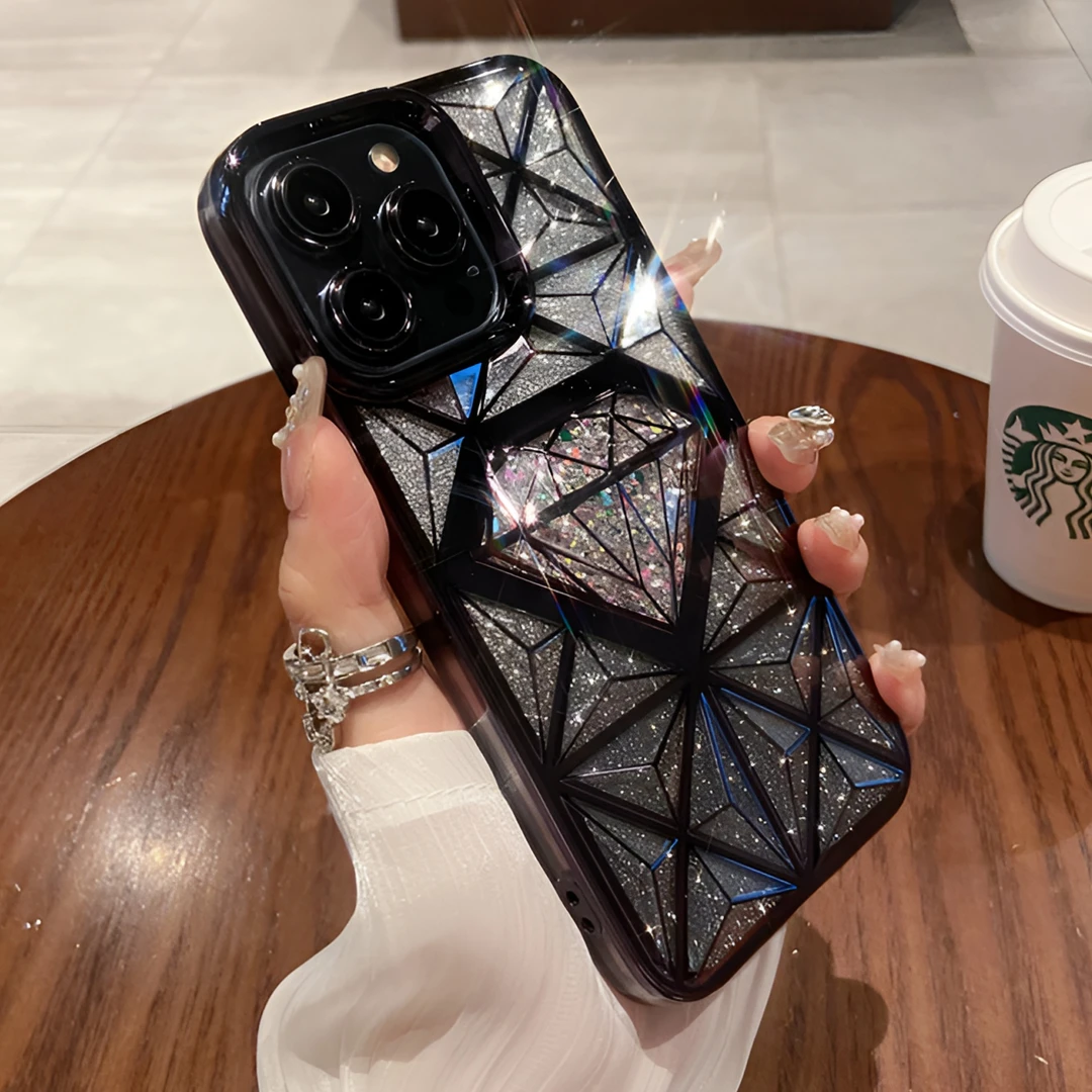 闪粉奢华大钻苹果15promax手机壳电镀iphone14高级感13pro/12女款