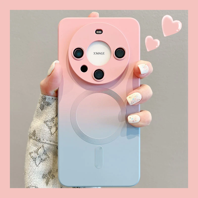 ins渐变磁吸华为mate60pro手机壳mate50E小众mate40/30高级感男女