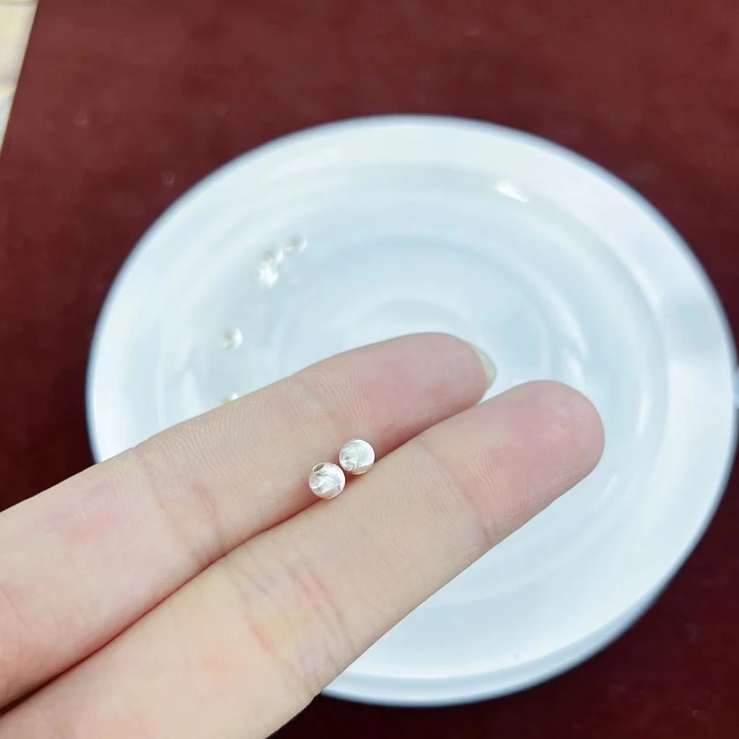 925银银制品 【柳柳珠宝】-SY797 亮银拉丝猫眼珠 4mm 发4颗