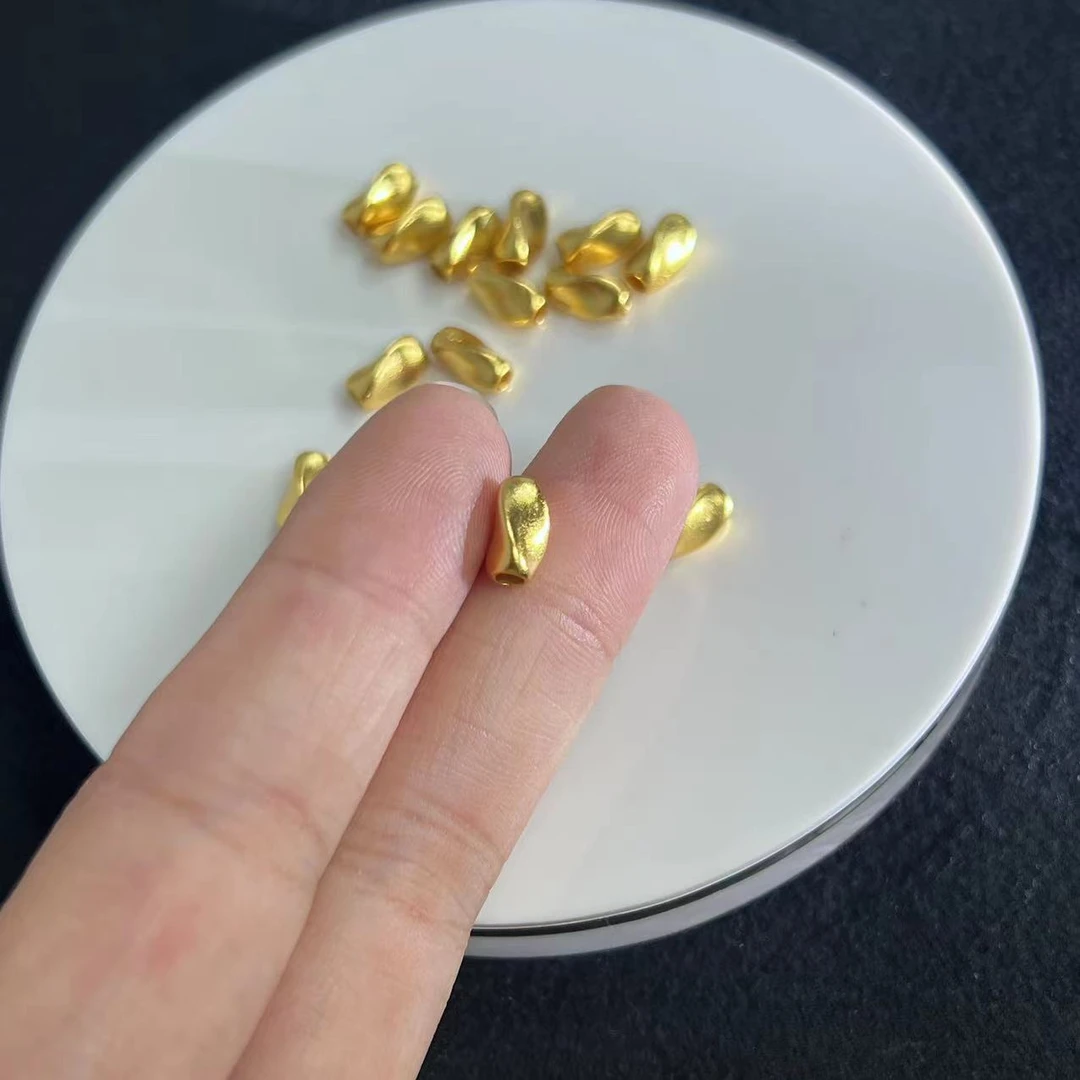 925银银制品 【柳柳珠宝】-sy621 金色扭扭糖果珠 4×8mm 发一个