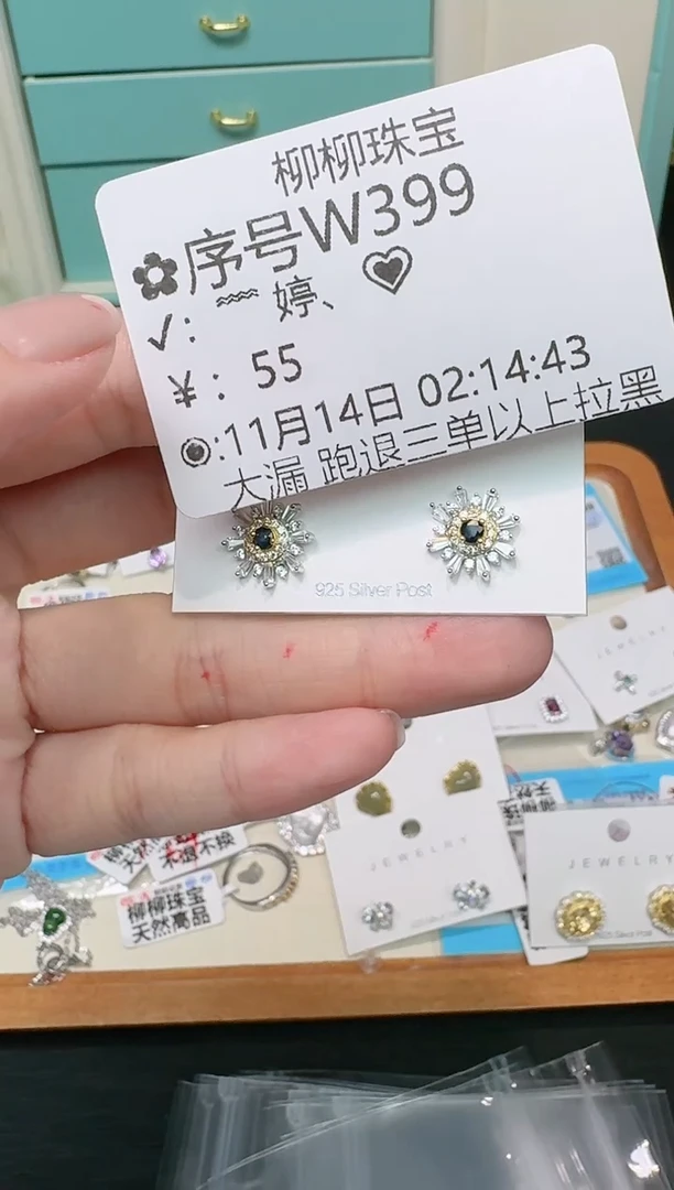 【闪购商品】蓝宝石珠宝奇石银S925镶嵌多样性发一W399
