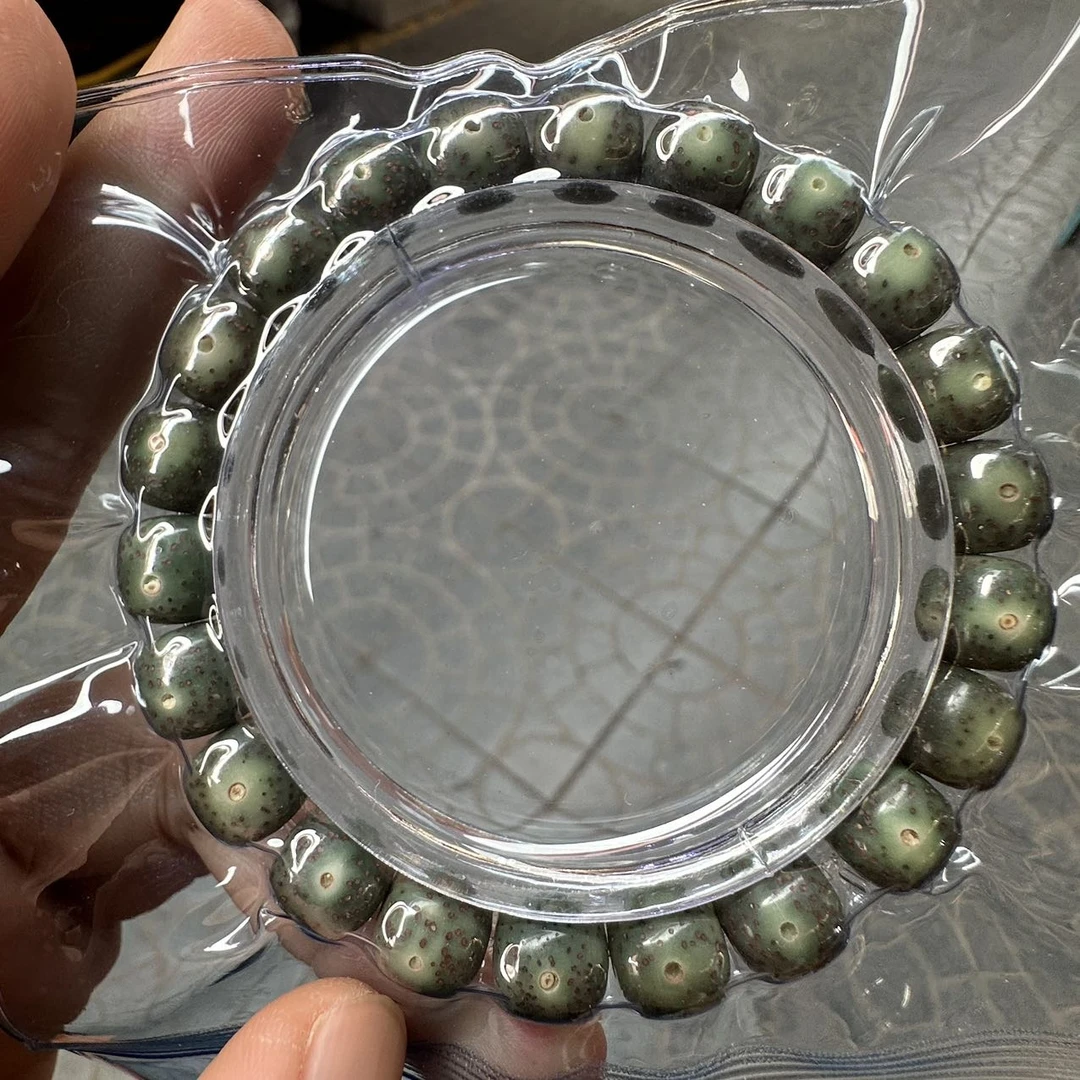 【阿钰推荐】LY98350-星月老型全绿单圈手串-8+mm左右