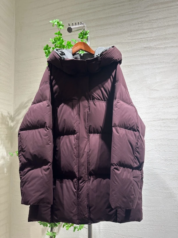 时尚洋气中长款连帽设计冬季百搭宽松外套