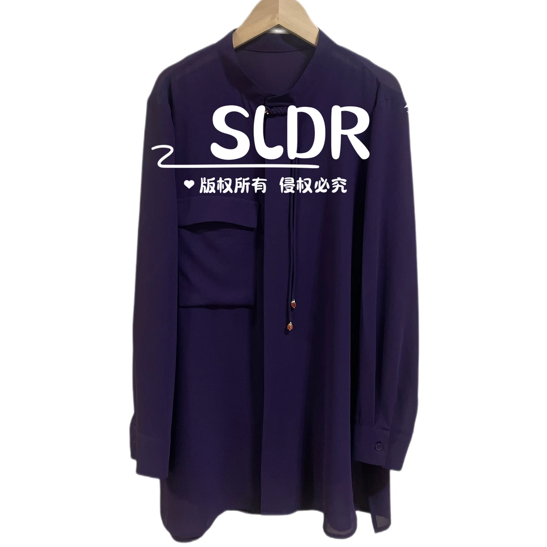 [老板娘严选】中式乔其纱时尚气质中式盘扣立领衬衫AB003