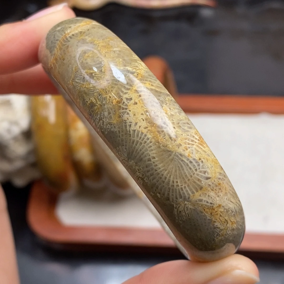 硅化珊瑚（珊瑚玉）手镯未镶嵌圈56