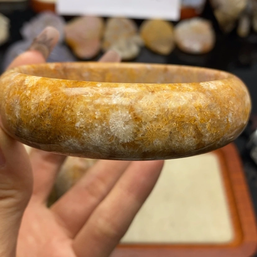 【闪购商品】硅化珊瑚（珊瑚玉）颈饰合金圈62.9