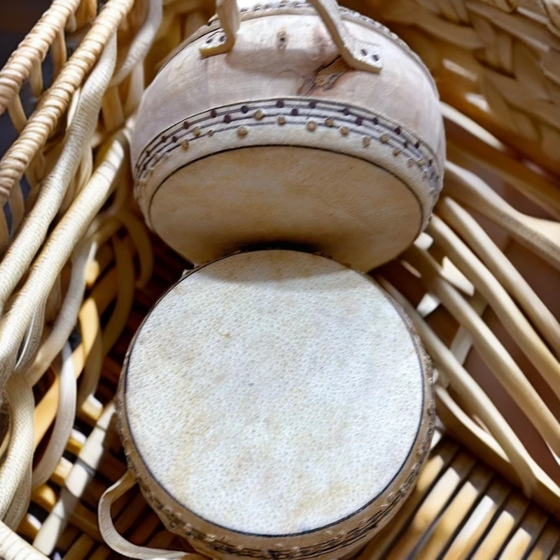 6.5寸特高音战鼓牛皮鼓传统纯手工艺鼓红白喜事鼓原木鼓