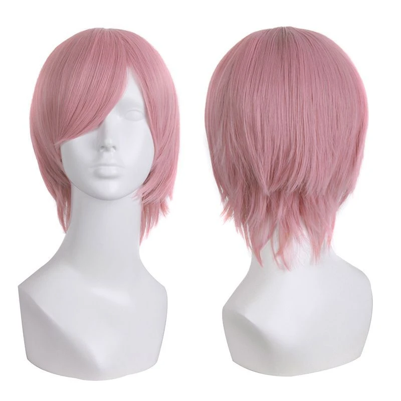 万用假发男女通用cos假毛25cm短发藕粉色Cosplay假发短发发套