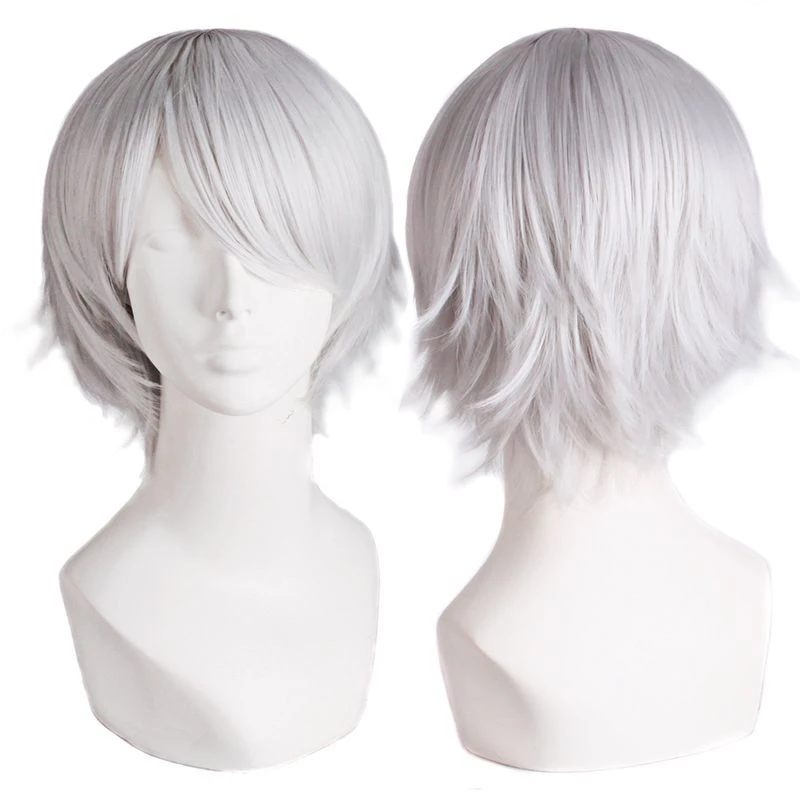 万用假发男女通用cos假毛25cm短发银色Cosplay假发短发发套
